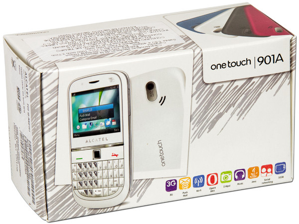Celular Alcatel One Touch 901A con teclado Qwerty, cámara de 2 MP, radio FM, Wi-Fi, Bluetooth. Región 4. Color Blanco.