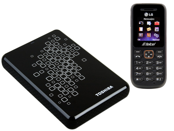 Disco Duro Portable Toshiba Canvio de 500GB, USB 3.0 + Celular LG A100 Color Gris. Región 4