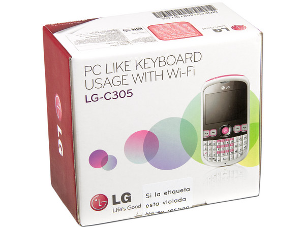 Celular LG C305 con teclado Qwerty, cámara de 2 MP y conexión WiFi para que estés al día con las redes sociales, radio FM. Región 4. Color Blanco con Rosa.