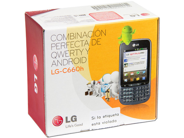 Celular LG C660h con Pantalla Touch y teclado QWERTY, cámara de 3.2 MP y conexión Wi-Fi, S.O. Android 2.3. Color Gris. Región 4