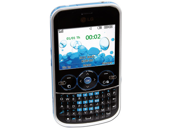 Celular LG GW300 con teclado Qwerty, cámara de 2 MP, radio FM, Bluetooth. Región 4. Color Gris con Azul