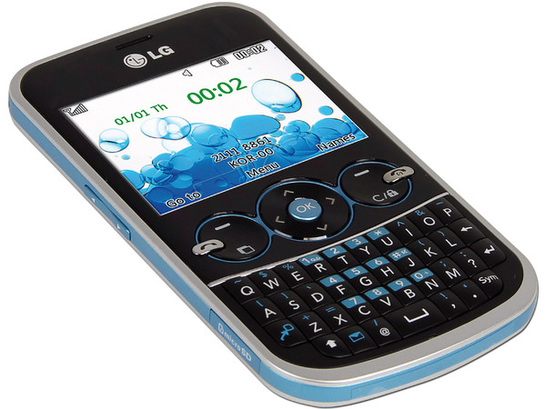 Celular LG GW300 con teclado Qwerty, cámara de 2 MP, radio FM, Bluetooth. Región 4. Color Gris con Azul