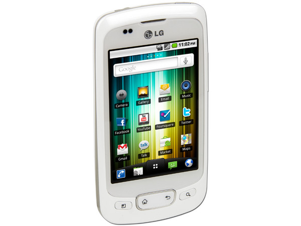 Celular LG Optimus One P500h con Pantalla Touch, cámara de 3.2 MP, conexion Wi-Fi, GPS y S.O. Android 2.2. Color Blanco. Región 4. 