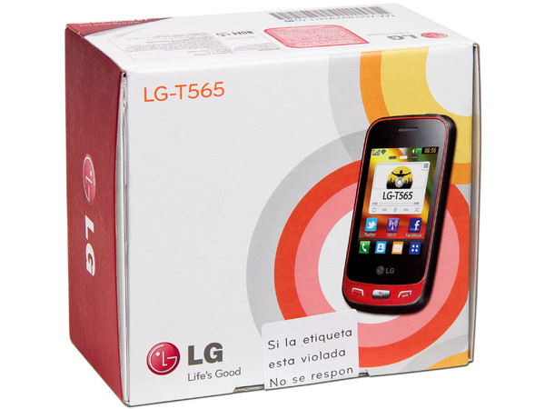 Celular LG T565 con Pantalla Touch, cámara de 3.2 MP, conexion Wi-Fi. Color Negro con Rojo. Región 4. 