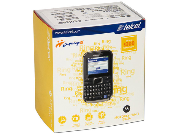 Celular Motorola Motokey Wi-Fi con teclado Qwerty, cámara de 2 MP y radio FM. Región 4. Color Negro.
