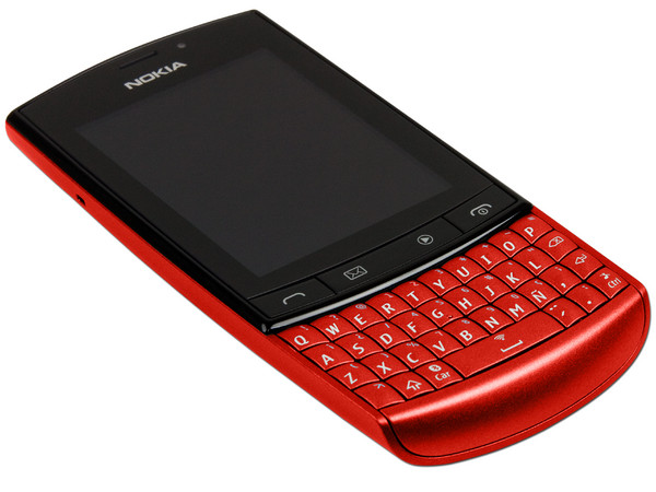 Celular Nokia 303 con teclado QWERTY y Pantalla Touch, cámara de 3.2 MP y conexión Wi-Fi, S.O. Symbian S40. Color Rojo. Región 4