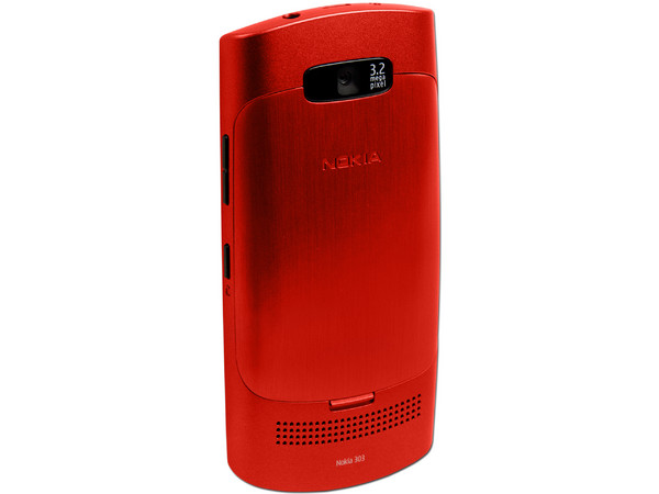 Celular Nokia 303 con teclado QWERTY y Pantalla Touch, cámara de 3.2 MP y conexión Wi-Fi, S.O. Symbian S40. Color Rojo. Región 4