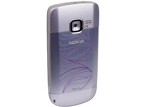 Celular Nokia C3 con teclado QWERTY, cámara de 2 MP y conexión Wi-Fi. Color Lila. Región 4