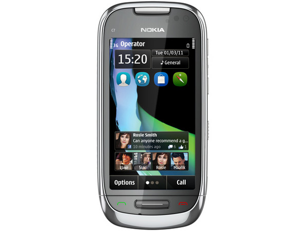 Smartphone Nokia C7, Pantalla Touch, Cámara de 8MP, WiFi, Memoria interna de 8GB. Región 4 