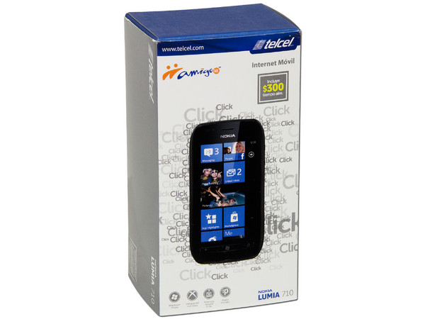 Smartphone Nokia Lumia 710 con Pantalla Touch, Cámara de 5MP, conexión Wi-Fi y S.O. Windows Phone 7.5. Región 4. Color Negro