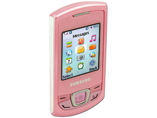 Celular Samsung E2550 Tipo Slider con cámara de 1.3 MP, radio FM y Bluetooth. Rosa. Región 4