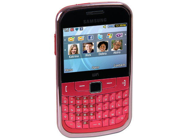 Celular Samsung S3350 con teclado QWERTY, cámara de 2 MP y conexión Wi-Fi. Color Rosa. Región 4