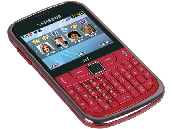 Celular Samsung S3350 con teclado QWERTY, cámara de 2 MP y conexión Wi-Fi. Color Rosa. Región 4