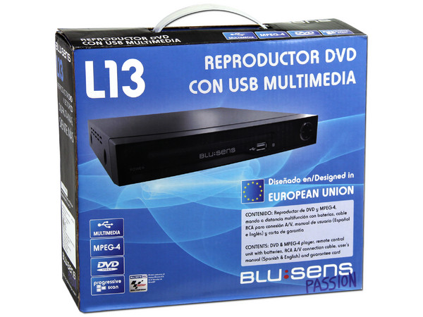 Reproductor de DVDs Blu:sens modelo L13, USB, Multi-Región.