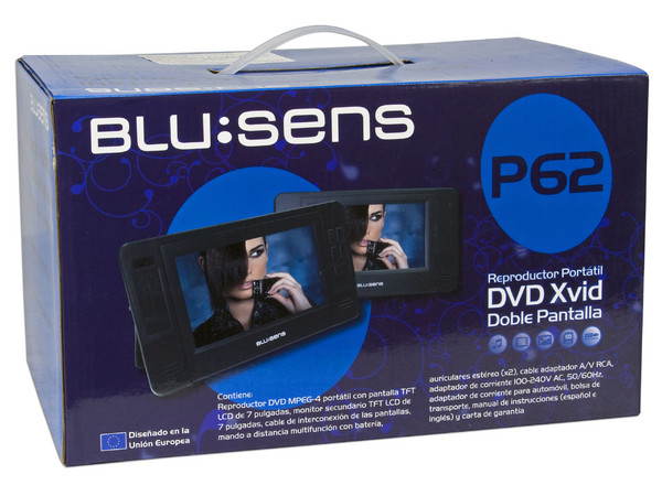 DVD Portátil Blusens P62 con Doble Pantalla de 7