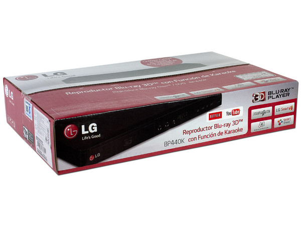 Reproductor Blu-ray Smart 3D LG, Full HD 1080p, DVD Región 4, KARAOKE, USB.