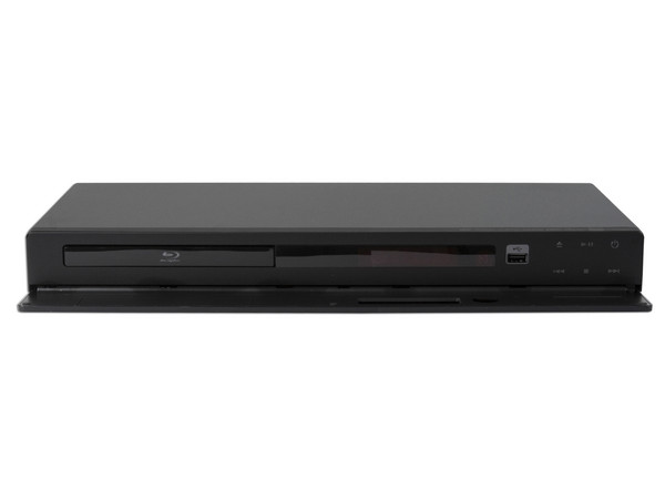 Reproductor Blu-ray Samsung Full HD 1080p, DVD escalable a 1080p, Dolby True-HD, Dolby Digital, dts HD, acabado en negro brillante.