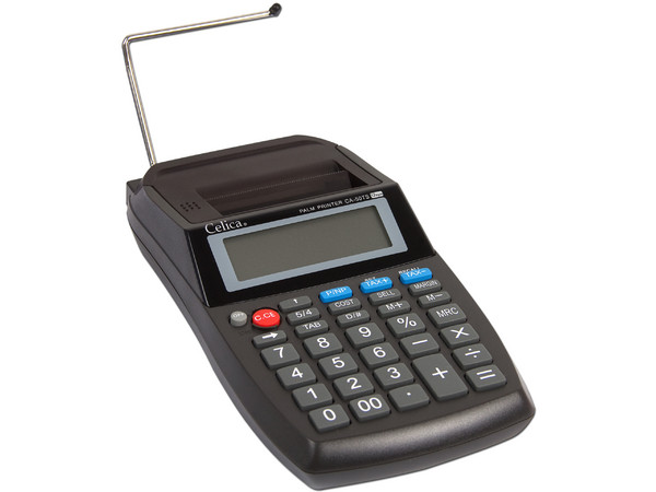 Calculadora Celica 12 dígitos con impresora integrada.
