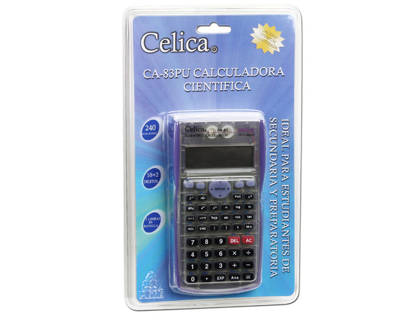 Calculadora Científica Celica, 240 funciones, 10+2 digitos y display de 2 lineas.