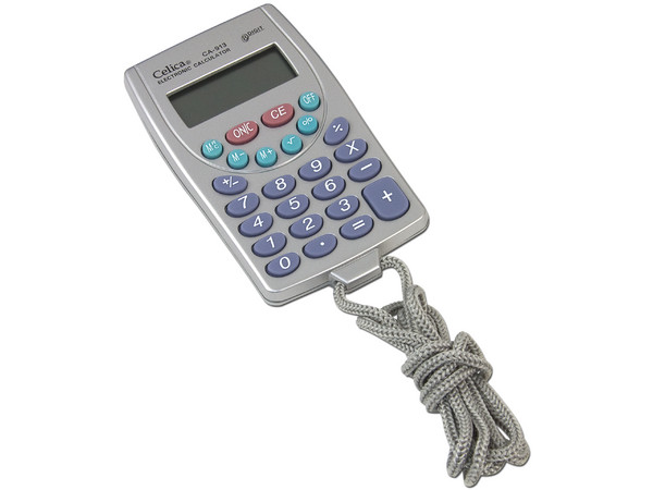 Calculadora de Bolsillo Celica 8 dígitos, con cordón.