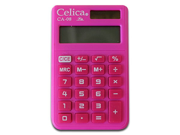 Calculadora de Bolsillo Celica CA-08, 8 dígitos. Color Rosa.
