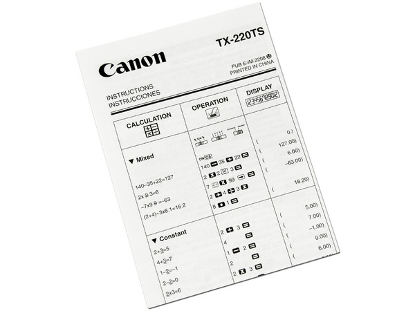 Calculadora Canon TX-220TS Business Calculator 12 dígitos.