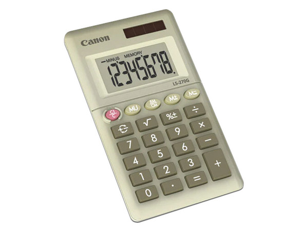 Calculadora de bolsillo Canon LS-270G, 8 dígitos.
