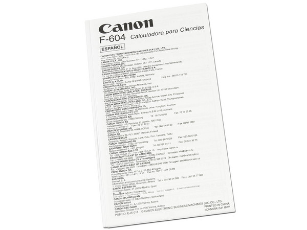 Calculadora Científica Canon F-604, 142 funciones científicas y estadísticas .