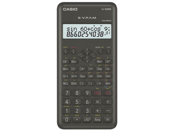 Calculadora Científica Casio FX-82MS-2, 240 Funciones, 2 Líneas De Visualización, SVPAM, Para Primaria y Secundaria, Color Negro.