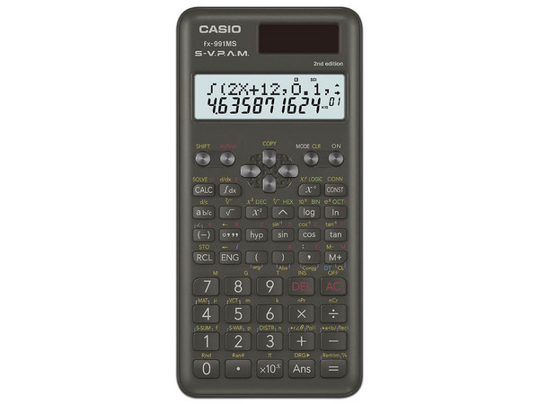 Calculadora Científica Casio FX-991MS-2, Pantalla 2 líneas, 400 funciones, Color Negro.
