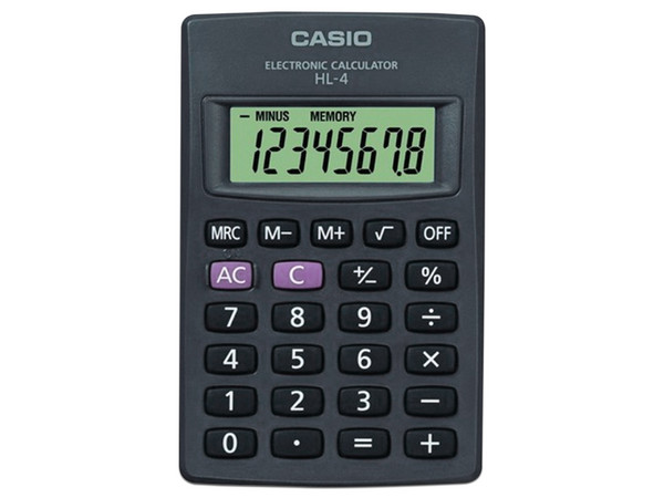 Calculadora Básica Casio HL-4, 8 dígitos.