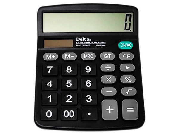 Calculadora de escritorio Delta 7807CDE de 12 dígitos.