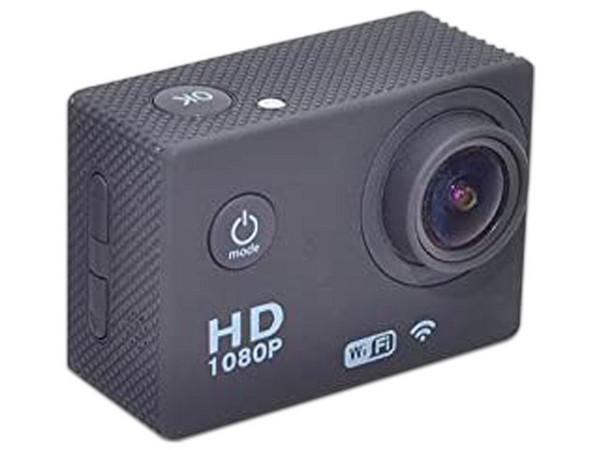 Cámara deportiva Aktion TSB2, 1080p, Sumergible hasta 30 mts. Color Negro.