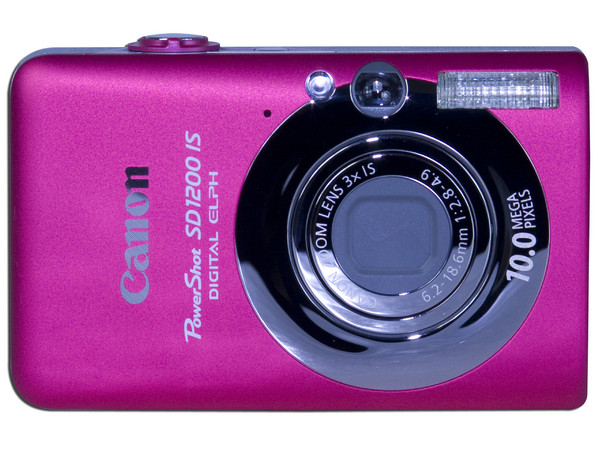 Cámara Fotográfica Digital Canon PowerShot SD1200 IS, 10.0MP. Color Rosa. Incluye memoria SD de 2GB y estuche Golla