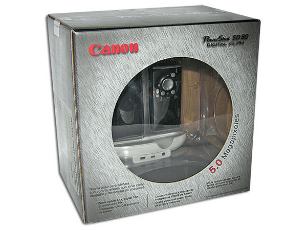 Cámara Digital Canon PowerShot SD30 de 5.0 MP, Zoom 10x, Batería de litio y Cargador.