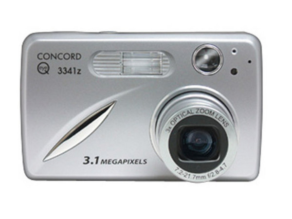 Cámara Digital Concord Eye-Q 3341z de 3.1 MP, 16 MB de memoria interna y cargador de baterías.