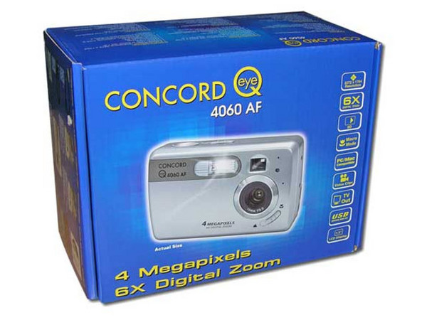 Cámara Digital Concord Eye-Q 4060AF de 4 MP y 16 MB de memoria interna.