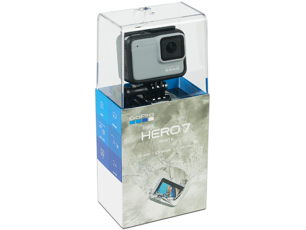 Cámara GoPro Hero 7 White, Grabación 1440p a 60 fps, sumergible hasta 10m, Wi-Fi, Bluetooth.