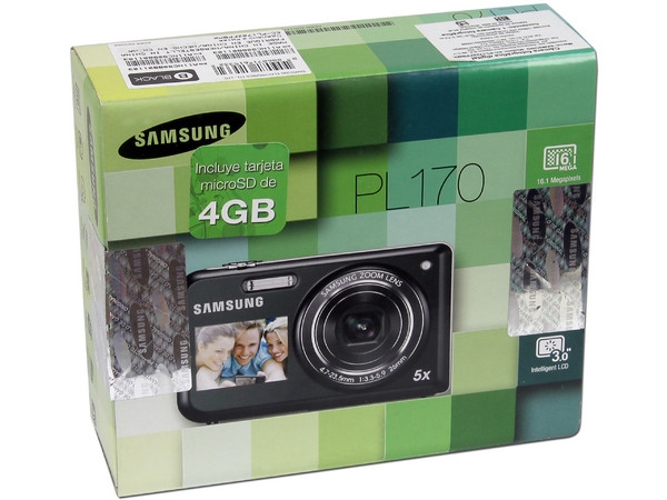 Cámara Fotográfica Digital Samsung PL170 de 16.1MP, Doble Pantalla, Video HD 720p, Zoom Óptico 5x. Color Negra