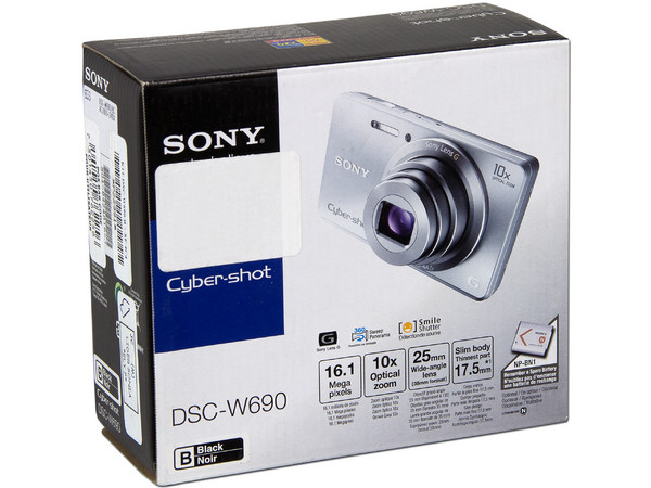 Cámara Fotográfica Digital Sony Cyber-Shot DSC-W690, 16.1 MP, Zoom Óptico 10x, 360 Sweep Panorama y video HD 720p.