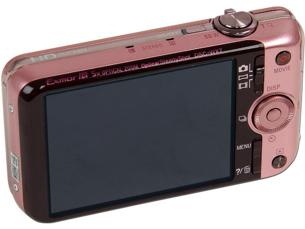 Cámara Fotográfica Digital Sony Cyber-shot DSC-WX7 de 16.2MP, Zoom Óptico 5x, 3D Sweep Panorama y video Full HD 1080i. Color Rosa 