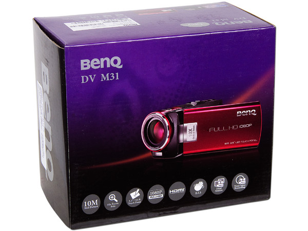 Cámara de Video BenQ DV M31 Video FULL HD 1080p y Fotos de 10 MP. Pantalla táctil de 3.5