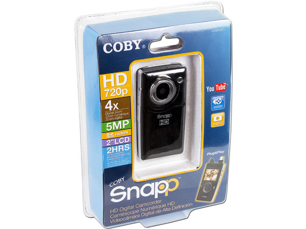 Cámara de Video Coby Snapp HD, 720p, Fotos de 5.0 MP, Zoom Óptico 4x, Pantalla de 2
