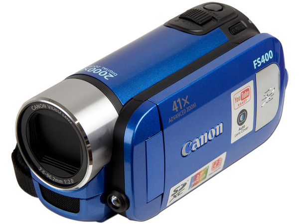  Cámara de Video Canon FS400, Zoom Óptico 37x, graba en Memorias SDHC. Color Azul.