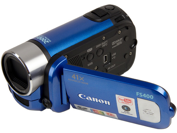  Cámara de Video Canon FS400, Zoom Óptico 37x, graba en Memorias SDHC. Color Azul.