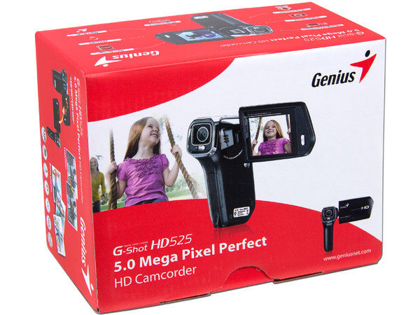 Video Cámara Genius G-Shot HD525, HD 1280 x 720, graba en memorias SD de hasta 16GB.
