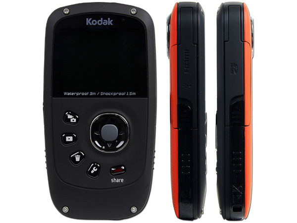 Cámara de Video Kodak HD PlaySport Zx5, Alta Definición, Fotos de 5 MP y Video 1080p. Resistente al polvo, impactos y hasta 3m bajo el Agua. Color Roja.