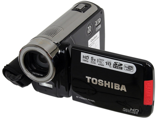 Cámara de Video Full HD Toshiba Camileo H30, graba en Memorias SDHC.