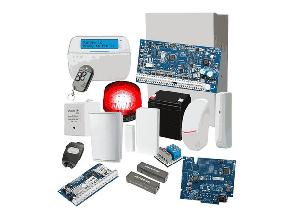 Kit de certificación técnica DSC NEO STARTER ESSENTIALS 2 con panel de alarma y accesorios