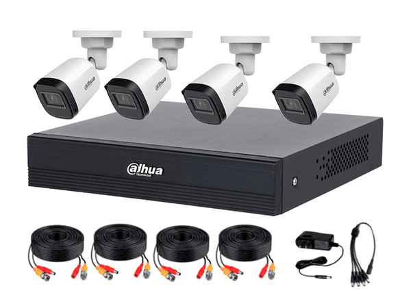 Kit de Videovigilancia DAHUA DAH-DH-KIT/XVR1B08-I/T/8-B1A21N-U-IL-A-0280B, DVR de 8 Canales y 2 MP, H.265+. Incluye 8 Cámaras con Resolución 1080p, Con Accesorios Incluidos, IP67, WizSense.